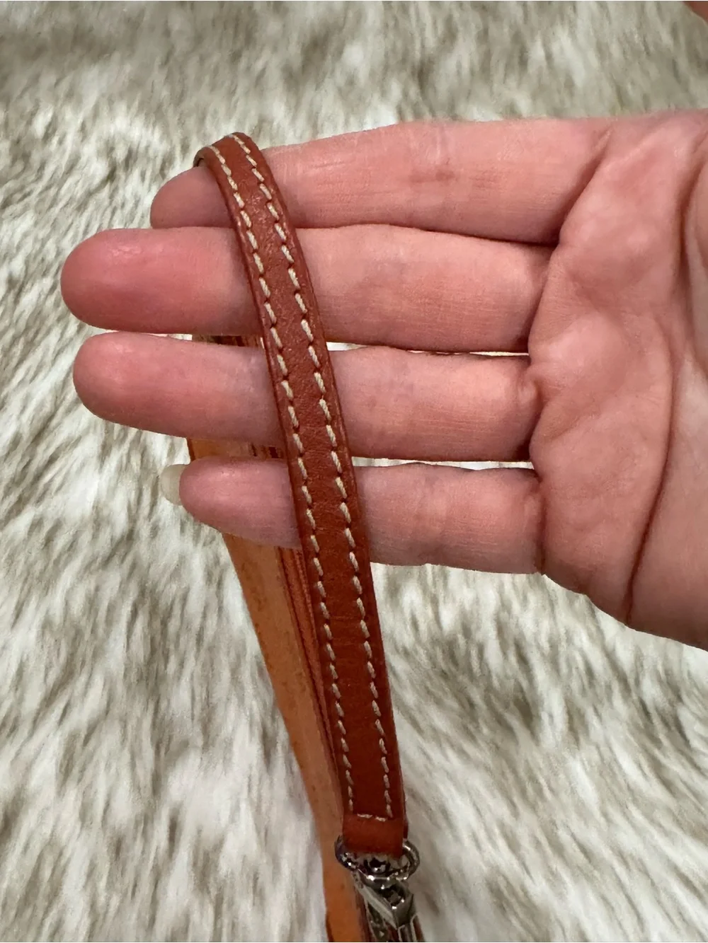 MCM Visetos Mini Pochette Cognac and Brown Monogram Wristlet Clutch